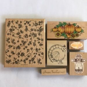 Thanksgiving/fall themed rubber stamp set